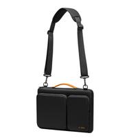kompiuterio krepsys 13 tech - Tech-Protect Defender Bag for Laptop 13-14 - Black and Orange - 2 nuotrauka