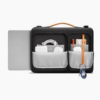 kompiuterio krepsys 13 tech - Tech-Protect Defender Bag for Laptop 13-14 - Black and Orange - 6 nuotrauka