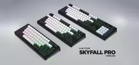 klaviatura 80 - Hator HTK4180 Skyfall 80 PRO Belaidė Klaviatūra Žaidimams, Juoda/Balta (Black/White) - 2 nuotrauka
