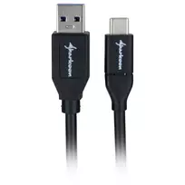 usb c 3 2 gen 2 kabelis - Sharkoon USB 3.1 Cable A-C - juodas - 1m - 2 nuotrauka