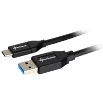 usb c 3 2 gen 2 kabelis - Sharkoon USB 3.1 Cable A-C - juodas - 1m - 3 nuotrauka