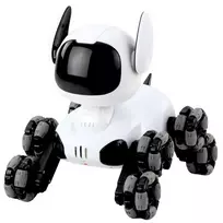 interaktyvus zaislas - Lean Toys TOOBY Robotas Šuo su Nuotoliniu Valdymu RC, Juodas/Baltas (Black/White) - 4 nuotrauka