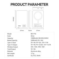 isorine baterija 20w - BWOO P76 10000mAh, 20W, magnetinis, USB-C, juodas (black) - 3 nuotrauka