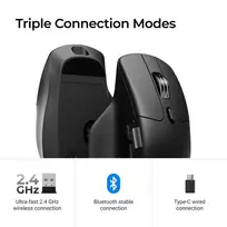mouse - Keychron M6 Silent Wireless (M6S-A23) 8000Hz Juodas (Black) - 3 nuotrauka