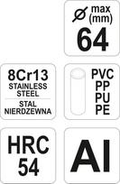 vamzdziu pjovimo - Žirklės PVC vamzdžiams 64 mm YT-2229 YATO - 2 nuotrauka