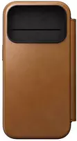Nomad Modern Leather Folio dėklas skirtas Apple iPhone 17 Pro gelsvai rudos spalvos (Tan)