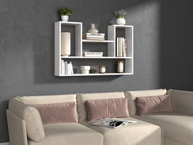 spinta rack - Sieninė lentyna Bilbao 4P, balta sp., 60 cm x 100 cm x 16 cm - 5 nuotrauka