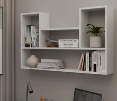 spinta rack - Sieninė lentyna Bilbao 4P, balta sp., 60 cm x 100 cm x 16 cm - 8 nuotrauka