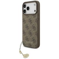 GUESS Case 4G Charms Collection MagSafe for iPhone 17 Pro Max, brown