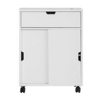 SoBuy vonios kambario spintelė su ratukais BZR31-W, balta/juoda (White/Black)
