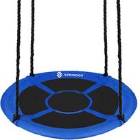 gandro lizdas supynes - Sūpynės Gandro lizdas Springos NS024, 110 cm, mėlynos/juodos (Blue/Black) - 2 nuotrauka