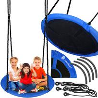 gandro lizdas supynes - Sūpynės Gandro lizdas Springos NS024, 110 cm, mėlynos/juodos (Blue/Black) - 4 nuotrauka