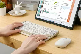 asus marshmallow - Asus Marshmallow KW100 | Keyboard | Wireless | US International | Oat Milk | Bluetooth | 90XB0880-BKB170 - 2 nuotrauka
