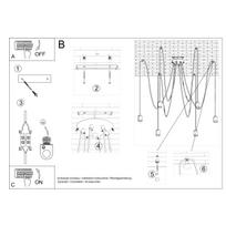 pakabiname sviestuvai sietynai - Sollux SL.0371 EDISON 5, 5 x E27/60W, juodas - 5 nuotrauka