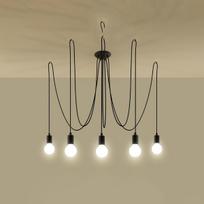 pakabiname sviestuvai sietynai - Sollux SL.0371 EDISON 5, 5 x E27/60W, juodas - 7 nuotrauka