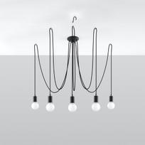 pakabiname sviestuvai sietynai - Sollux SL.0371 EDISON 5, 5 x E27/60W, juodas - 8 nuotrauka