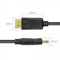 displayport 3m - Unitek Cable Displayport / Displayport 3m Black - 2 nuotrauka