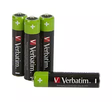 nimh baterijos - Verbatim 49514 Įkraunamos baterijos NiMH AAA 950mAh 4vnt. - 4 nuotrauka