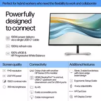 hdmi usb 3.2 - HP 524pu Series 5 Pro FHD Charging Monitor - 23.8" 1920x1080 FHD 350-nit 100Hz AG, IPS, USB-C(100W/15W)/HDMI/DisplayPort Daisy-Chain, 3x USB-A, RJ-45 LAN, height adjustable/tilt/swivel/pivot, 3 years (replaces E24u G5) | 9D9V7AA#ABB - 4 nuotrauka
