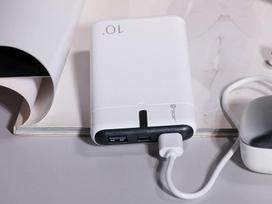 10000mah power bank - Tracer EnerGo 10000mAh, baltai-juodas - 3 nuotrauka