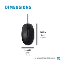 ps 2 pelyte - HP 128 Laser Wired Mouse Juodas (Black) - 6 nuotrauka