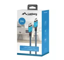 usb c i usb c 2m - Lanberg USB-C M/M 4.0 CABLE 240W 8K 60HZ | CA-CMCM-45CU-0020-BK - 3 nuotrauka