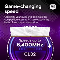 operatyvioji atmintis - Crucial Pro OC DDR5 16GB (1x16GB) 6400MHz CL32 Balta (White) - 3 nuotrauka