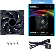 korpuso ventiliatorius - Lian Li UNI FAN TL LCD 140 Juodas (Black) Ventiliatorius - 3 nuotrauka