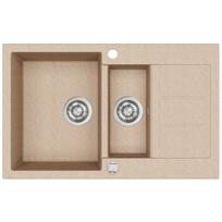 50 2 - Aquasanita Tesa SQT151-601AW, granitas, 80 cm x 50 cm x 20 cm, Juodas metalinis (Black Metallic) - 3 nuotrauka