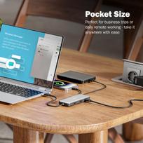 usb c ethernet - Digitus DA-70915 USB-C dokavimo stotelė 8 prievadų Juoda, Pilka (Black, Gray) - 4 nuotrauka