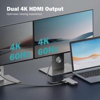 usb c ethernet - Digitus DA-70915 USB-C dokavimo stotelė 8 prievadų Juoda, Pilka (Black, Gray) - 6 nuotrauka