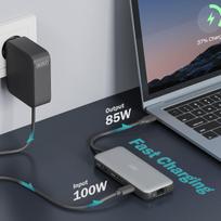 usb c ethernet - Digitus DA-70915 USB-C dokavimo stotelė 8 prievadų Juoda, Pilka (Black, Gray) - 8 nuotrauka