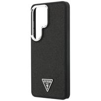 s26 ultra deklas - Guess fiksuotas blizgučiais dengtas trikampio formos „MagSafe“ dėklas, skirtas „Samsung Galaxy S26 Ultra“, juodas - 4 nuotrauka