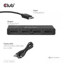 3d 4k - Club 3D CSV-7400 MST Hub 1x DisplayPort į 4x DisplayPort - 4 nuotrauka