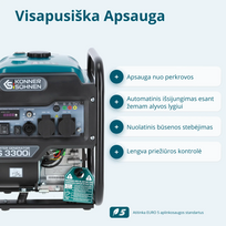 3kw generatorius - Könner & Söhnen KS 3300i - 3 nuotrauka