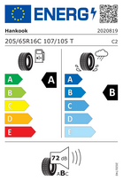205 65 r16 vasarines - Vasarinė automobilio padanga Hankook Vantra LT RA18 205/65/R16, 107-T, XL, A, B, 72 dB - 2 nuotrauka