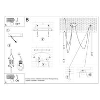 pakabiname sviestuvai sietynai - Sollux EDISON 3, E27, 3 x 60 W, juodas - 5 nuotrauka