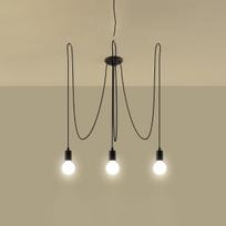 pakabiname sviestuvai sietynai - Sollux EDISON 3, E27, 3 x 60 W, juodas - 7 nuotrauka