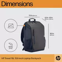 kuprine hp - HP Travel 15.6 Backpack, 18 Liter Capacity - Iron Grey - 7 nuotrauka