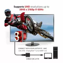 3d 4k - Adapteris Club 3D Mini DisplayPort1.2 - HDMI 2.0 UHD Mini DisplayPort 1.2 male, HDMI, 0.2 m, juoda - 2 nuotrauka
