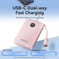 22.5w 10000mah - Vention FKAB0-C, 10000mAh, 22.5W, juodas - 2 nuotrauka
