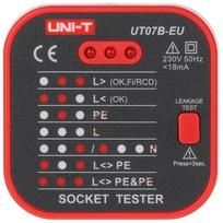 elektros testeris uni t - Lizdo testeris 230V RCD, UNI-T UT07B-EU - 3 nuotrauka