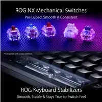 asus zaidimu - ASUS ROG Azoth USB + RF Wireless + Bluetooth QWERTY Juoda - 5 nuotrauka