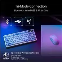 asus zaidimu - ASUS ROG Azoth USB + RF Wireless + Bluetooth QWERTY Juoda - 7 nuotrauka
