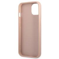 dekliukas iphone 13 mini - Guess "Saffiano Double Card Case iPhone 13 mini" Pink - 3 nuotrauka