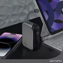 isorine baterija 10000mah 30w - 4smarts Pocket 10000mAh 30W pilka - 4 nuotrauka