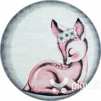 Ayyildiz apvalus vaikiškas kilimas Bambi Pink 0850, 120x120 cm