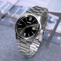 casio laikrodziai vyrams - CASIO MTP-V002D-1B3 Juodas (Black) - 7 nuotrauka