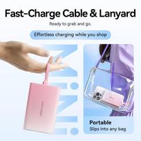 power bank usb c 10000 mah - Vention FHZP0 10000mAh 22.5W rožinė - 6 nuotrauka