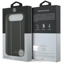 iphone 14 leather case - Mercedes Leather Star Pattern Stripes MagSafe case for iPhone Air - black - 2 nuotrauka